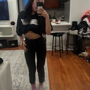 Black High-Waisted Jeans
Express stretchy jeans